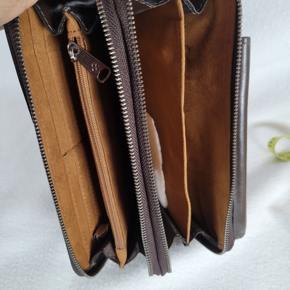 Patricia Nash Womens Amalia Leather Phone Keychain Charm Bag Clutch Wallet Brown - Picture 6 of 10